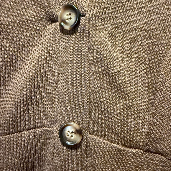 HYFVE Brown Long Sleeve sweater faux Button-Up Dress - Picture 3 of 6